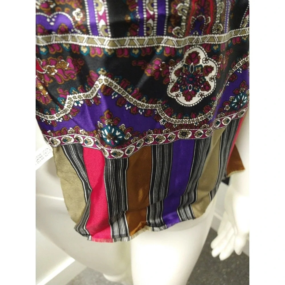 Linda Allard for ELLEN TRACY Rectangle Silk SCARF 11